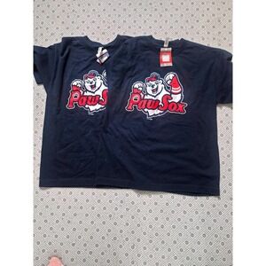 NWT Alstyle Pawtucket PawSox Youth XL Navy Blue Mascot Graphic T-Shirt Bundle